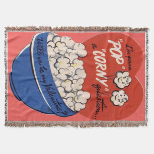 Vintag Retro Popcorn Valentine Postkarte Decke