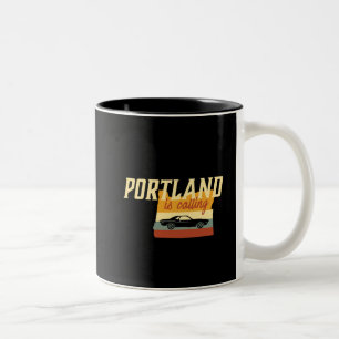 Vintag Retro Portland Oregon USA City Map Zweifarbige Tasse