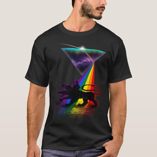 Vintag Retro Prism Cerberus T-Shirt (Vorderseite)