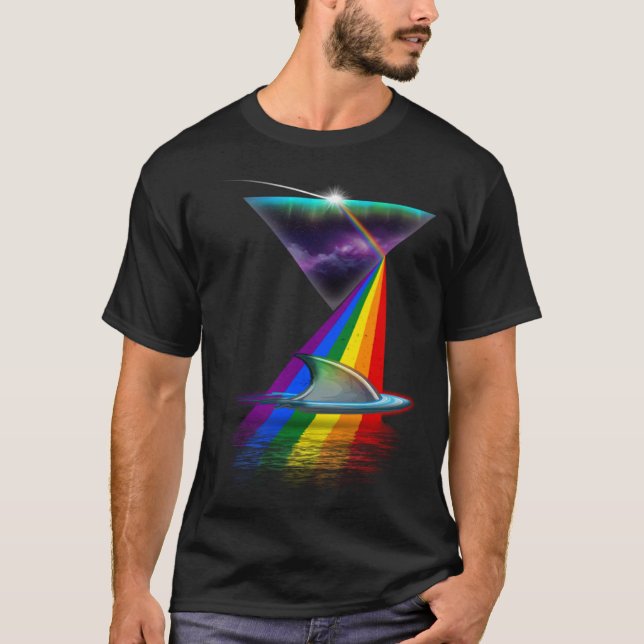Vintag Retro Prism Shark Fin T-Shirt (Vorderseite)