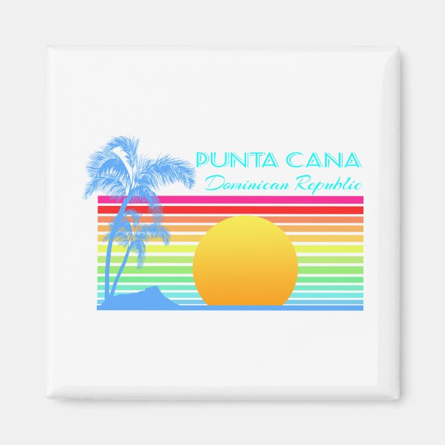 Vintag Retro Punta Cana Magnet (Vorne)
