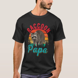 Vintag Retro Raccoon Papa Kostüm Raccoon T-Shirt