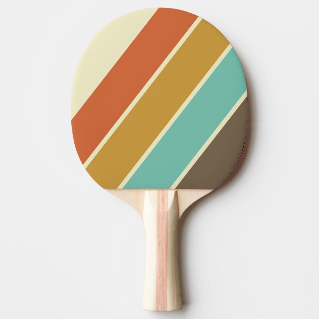 Vintag Retro Rainbow Bold gestreift Tischtennis Schläger (Vorderseite)