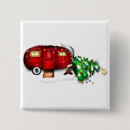 Vintag Retro Red Camper Weihnachtsschaltfläche Button