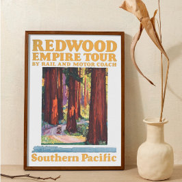 Vintag Retro Redwood Nationalpark Imperial Tour Poster