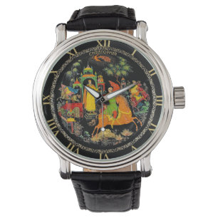 Vintag Retro Russische Märchen Fantasy Colorful Armbanduhr