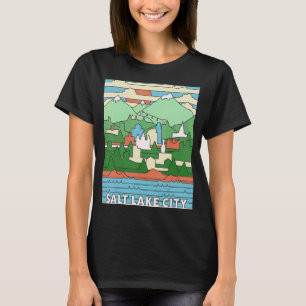 Vintag Retro Salt Lake City Art Slg Ut 1 T-Shirt