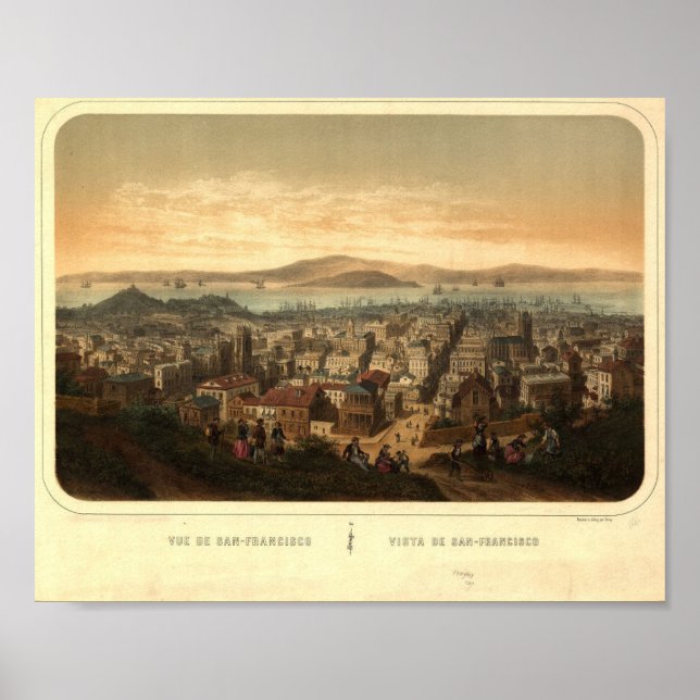 Vintag Retro San Francisco Karte Poster (Vorne)