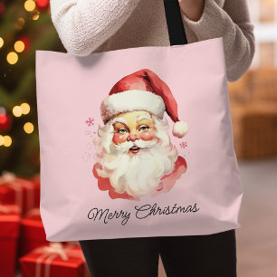 Vintag Retro Santa Claus Pink Frohe Weihnachten