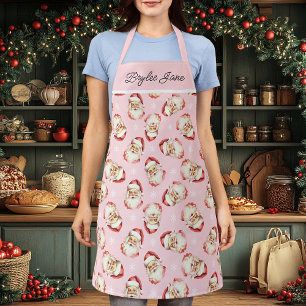 Vintag Retro Santa Claus Rosa Personalisiert Schürze