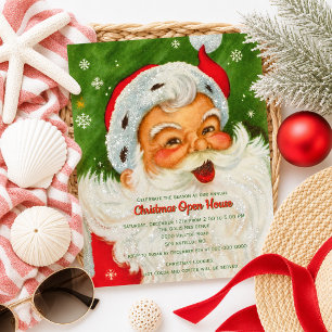 Vintag Retro Santa Claus Weihnachten Einladung
