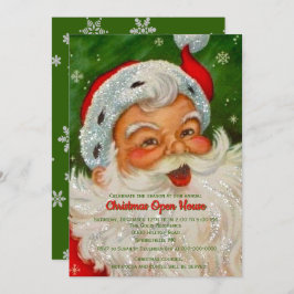 Vintag Retro Santa Claus Weihnachten Einladung