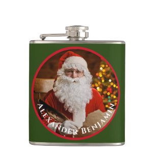 Vintag Retro Santa Claus Weihnachten personalisier Flachmann