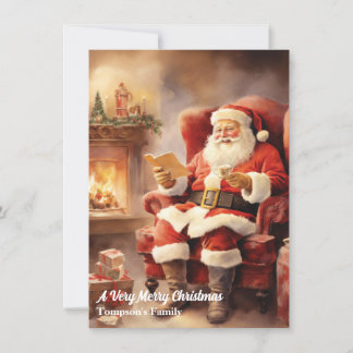 Vintag Retro Santa Claus Weihnachtskarte Feiertagskarte