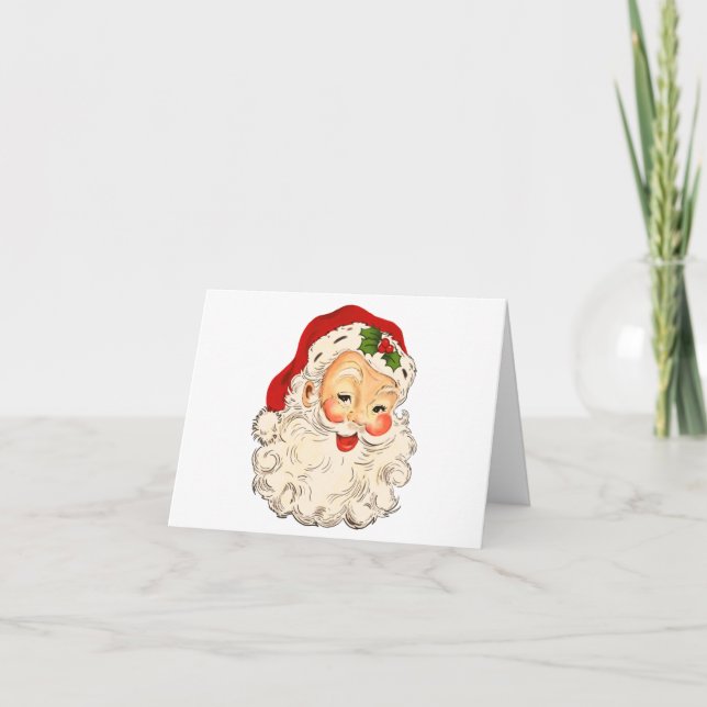 Vintag Retro Santa Clause Weihnachtskarte Karte (Vorderseite)