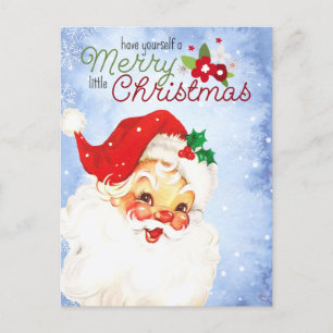 Vintag Retro Santa Merry Weihnachten Postkarte