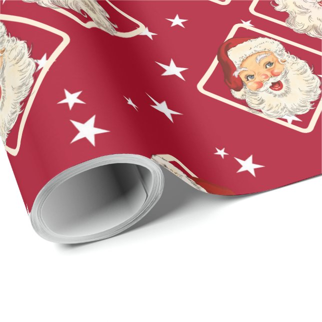Vintag Retro Santa Mini Weihnachten Geschenkpapier (Rolleneckpunkt)