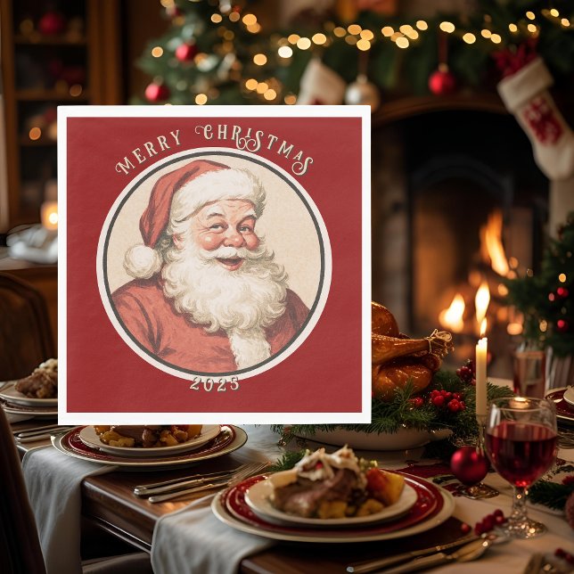 Vintag Retro Santa Serviette (Von Creator hochgeladen)