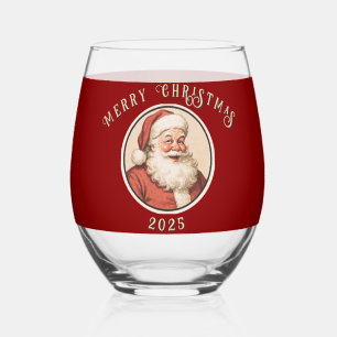 Vintag Retro Santa Weinglas Ohne Stiel