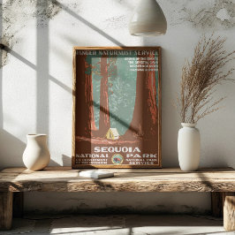Vintag Retro Sequoia Nationalparkreise Poster
