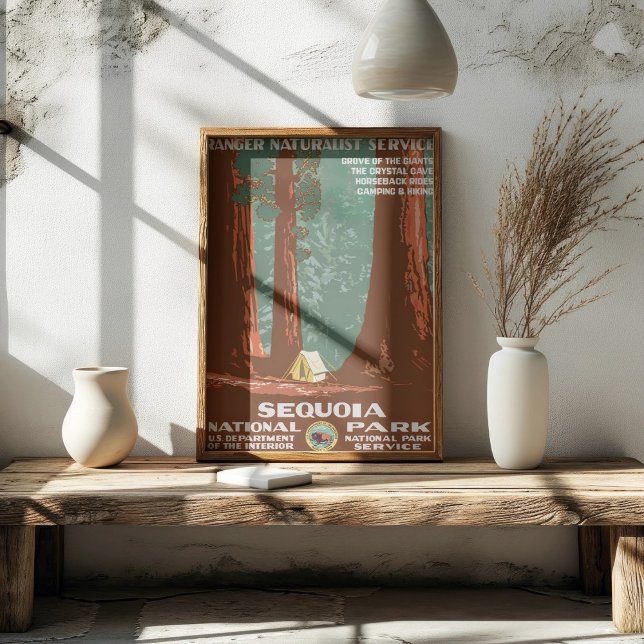 Vintag Retro Sequoia Nationalparkreise Poster (Von Creator hochgeladen)