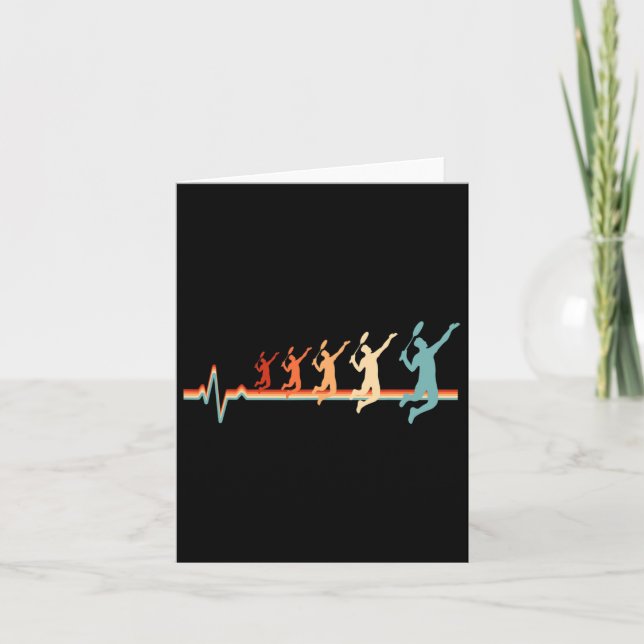 Vintag Retro Shuttle Badminton Karte (Vorderseite)