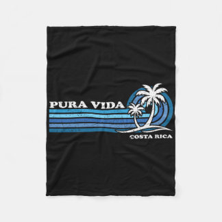 Vintag Retro Sommerurlaub Costa Rica Pura Vida Fleecedecke