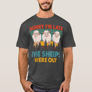 Vintag Retro Sorry, ich bin spät dran, die Schafe T-Shirt