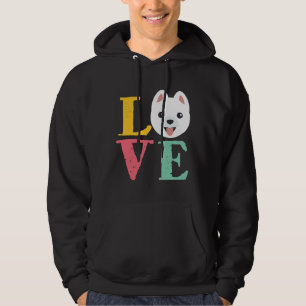 Vintag Retro Spitz Liebe Niedlich Welpe Funny Dog Hoodie