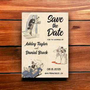 Vintag Retro Stilvolle rustikale Hochzeit Sichern Einladung