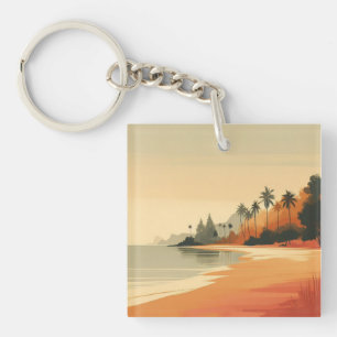 Vintag/Retro-Strand/tropisch Schlüsselanhänger
