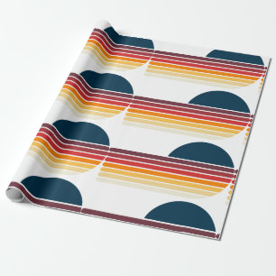 Vintag Retro Strip Sun Geburtstag Geschenkpapier