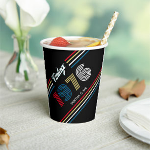 Vintag Retro Stripe 1976 50. Geburtstag oder Wiede Pappbecher