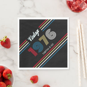 Vintag Retro Stripe 1976 50. Geburtstag oder Wiede Serviette