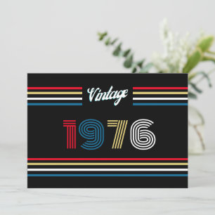 Vintag Retro Stripe 1976 50. Geburtstag Vielen Dan Einladung
