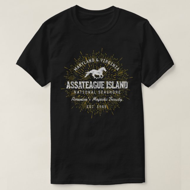 Vintag Retro Style Assateague Island Zip T-Shirt (Design vorne)