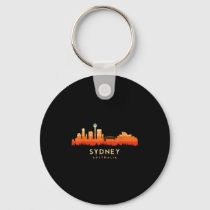 Vintag Retro Style Landschaft Sun Skyline Sydney A Schlüsselanhänger