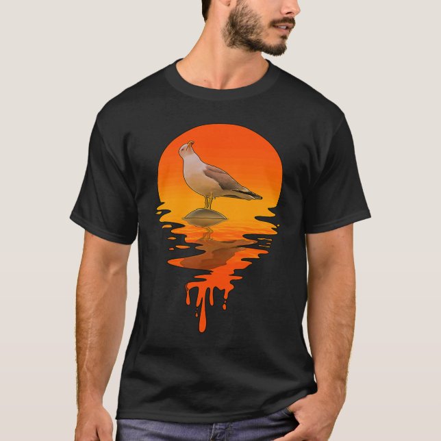 Vintag Retro Style Seagull T-Shirt (Vorderseite)