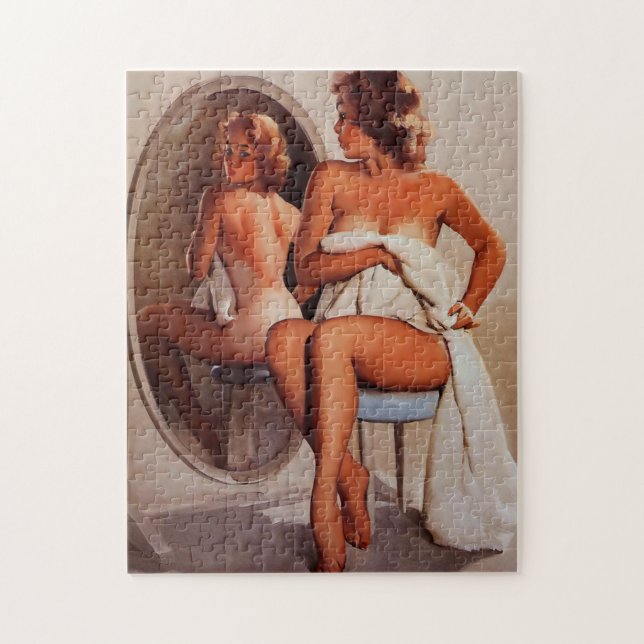 Vintag Retro Sun Tan Pinup Puzzle (Vertikal)