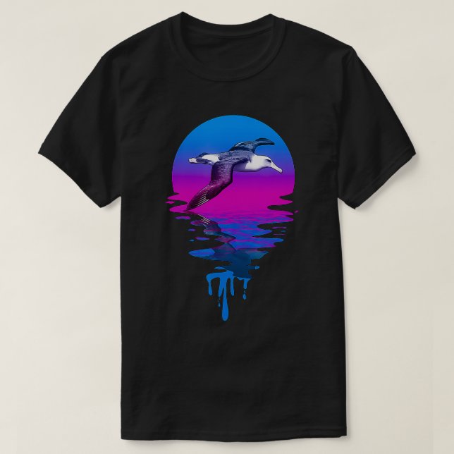 Vintag Retro Sunset Albatross T-Shirt (Design vorne)