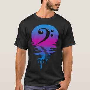 Vintag Retro Sunset Bass Clef T-Shirt