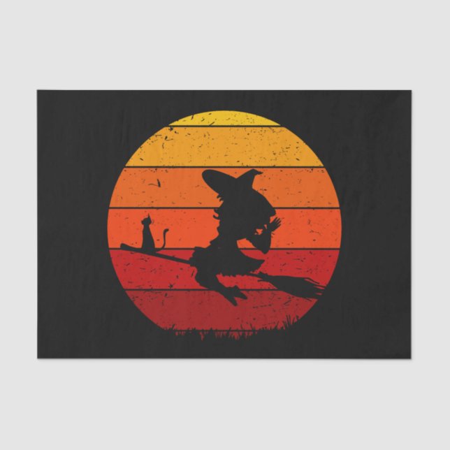 Vintag Retro Sunset Halloween I Seidenpapier (Vorderseite)