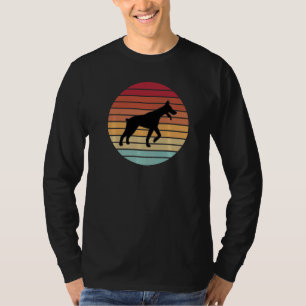 Vintag Retro Sunset Niedlich Doberman Pinscher Dog T-Shirt