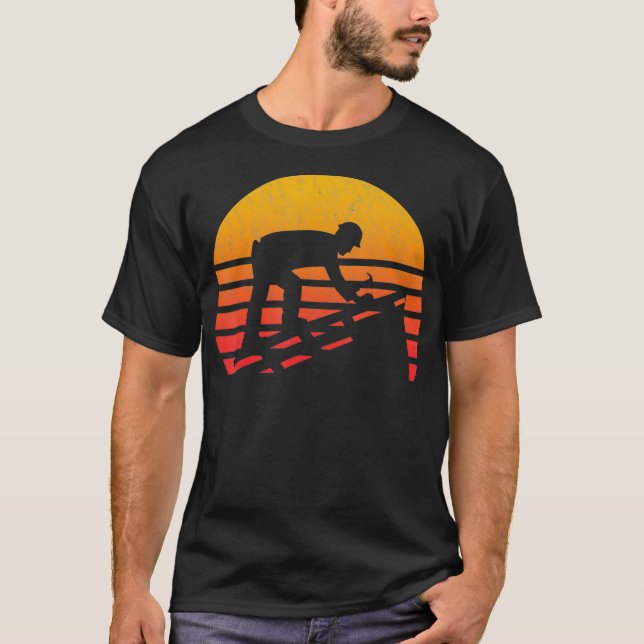 Vintag Retro Sunset Roofer T-Shirt (Vorderseite)