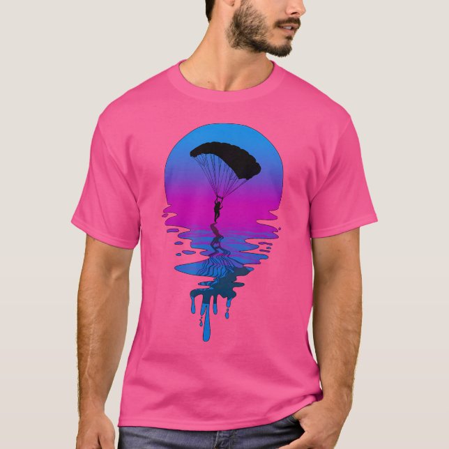 Vintag Retro Sunset Skydiving T-Shirt (Vorderseite)