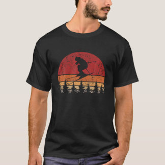 Vintag Retro Sunset Snowboarden Snowboard T-Shirt