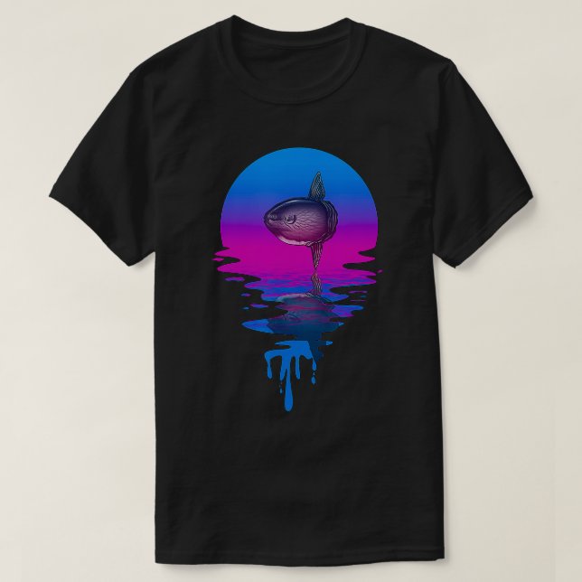 Vintag Retro Sunset Sunfish T-Shirt (Design vorne)