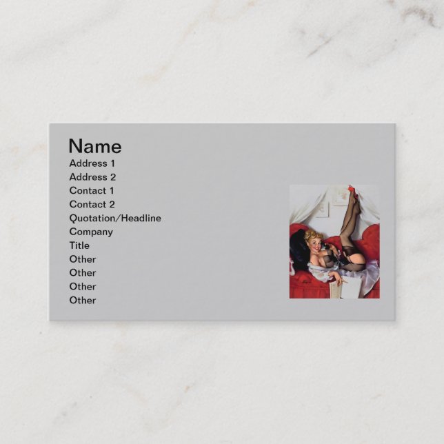 Vintag Retro Telefone Pinup Girl Visitenkarte (Vorderseite)