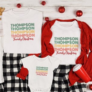 Vintag Retro Trendy Christmas Matching Family T-Shirt