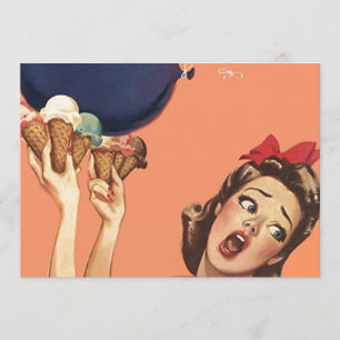 Vintag Retro Überraschung Party Ballon Fun Blank Einladung